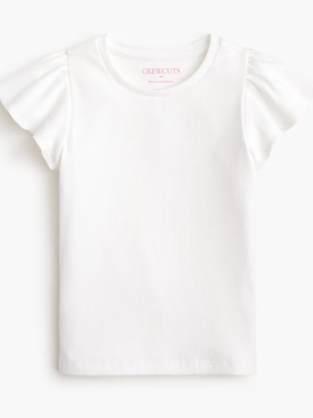 J.CREW Factory GIRLS WHITE  Flutter sleeve tee NWT L 10